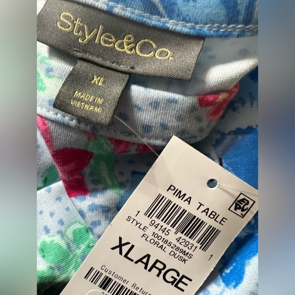 NWT-Style & Co Women’s 3/4 Sleeve Floral Top - Picture 7 of 7